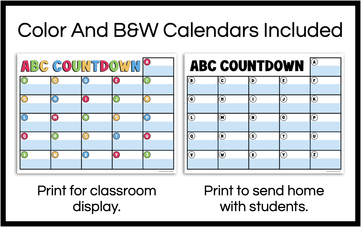 editable abc countdown calendar