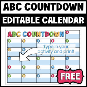 editable abc countdown calendar