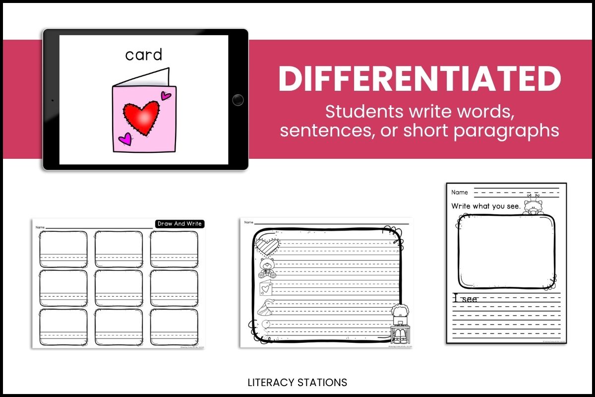 valentines day writing center