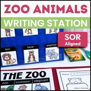 zoo animals writing center